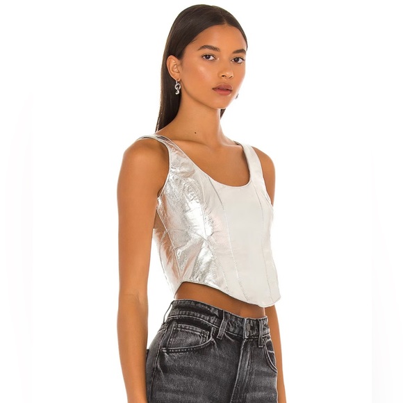 NWT UNDERSTATED LEATHER Mustang Bustier in silver - Picture 2 of 4
